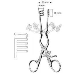 Divaricatore modello ADSON. Smusso. 3x4 denti - Cm Instrumente