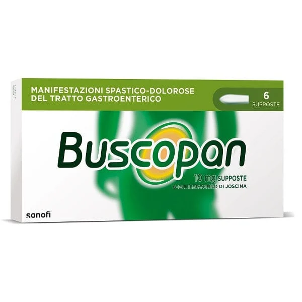BUSCOPAN 6 Supposte 10 mg Per Mal Di Pancia Crampi Dolori Addominali