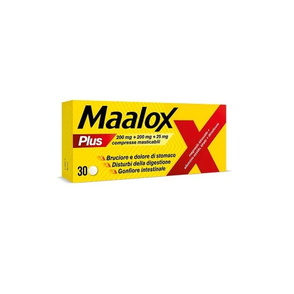 MAALOX Plus 30 Compresse Azione Rapida Contro Bruciore E Acidità Di Stomaco