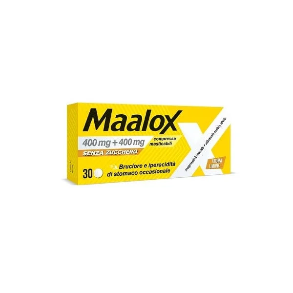 MAALOX 400+400 mg 30 Compresse Senza Zucchero Contro Acidità Di Stomaco Occasionale