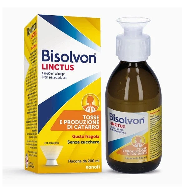 BISOLVON Linctus Sciroppo Per Tosse Grassa Dai 2 Anni Gusto Fragola 200 ml