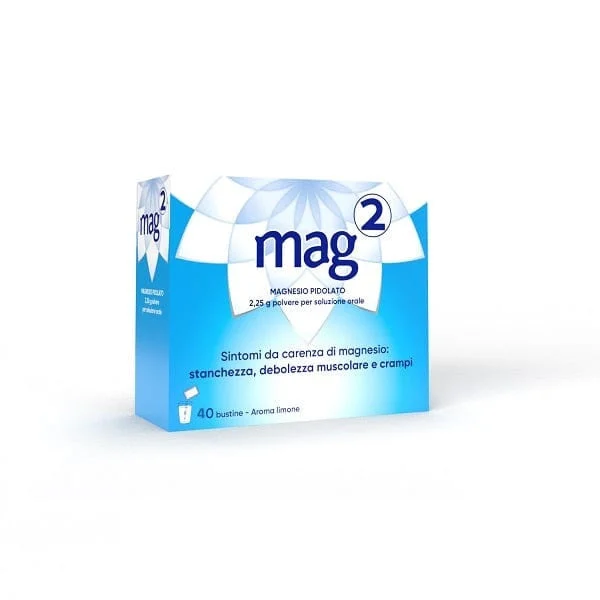 MAG 2 Granulato Soluzione Orale 40 Bustine Magnesio Pidolato Per Stanchezza e Debolezza Muscolare
