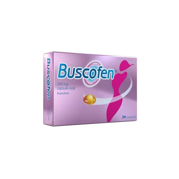 BUSCOFEN 24 Capsule Molli 200 mg Ibuprofene Contro Dolori Da Ciclo