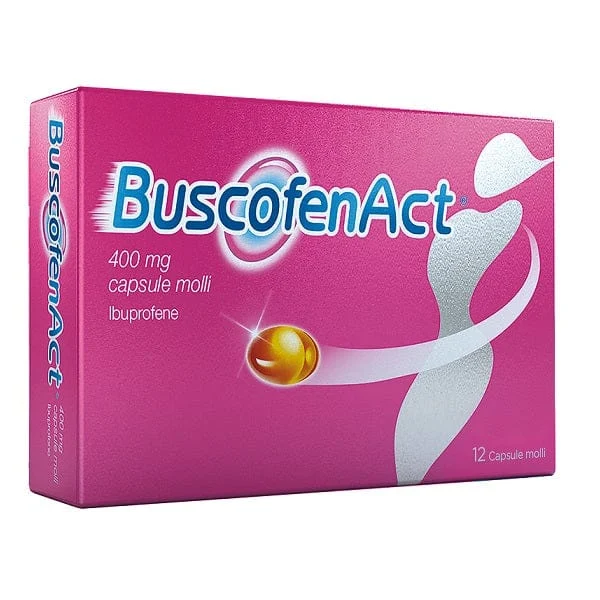 BUSCOFEN ACT 12 Capsule Molli 400 mg Ibuprofene Contro Dolori Forti Da Ciclo