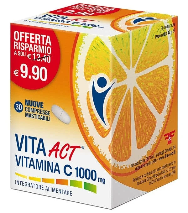 F&F Vita Act 30 Compresse Masticabili Integratore Vitamina C 1000mg