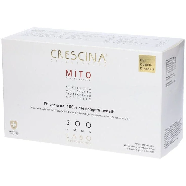 CRESCINA Ri-Crescita Mito 500 Uomo 20+20 Fiale Trattamento Completo Capelli