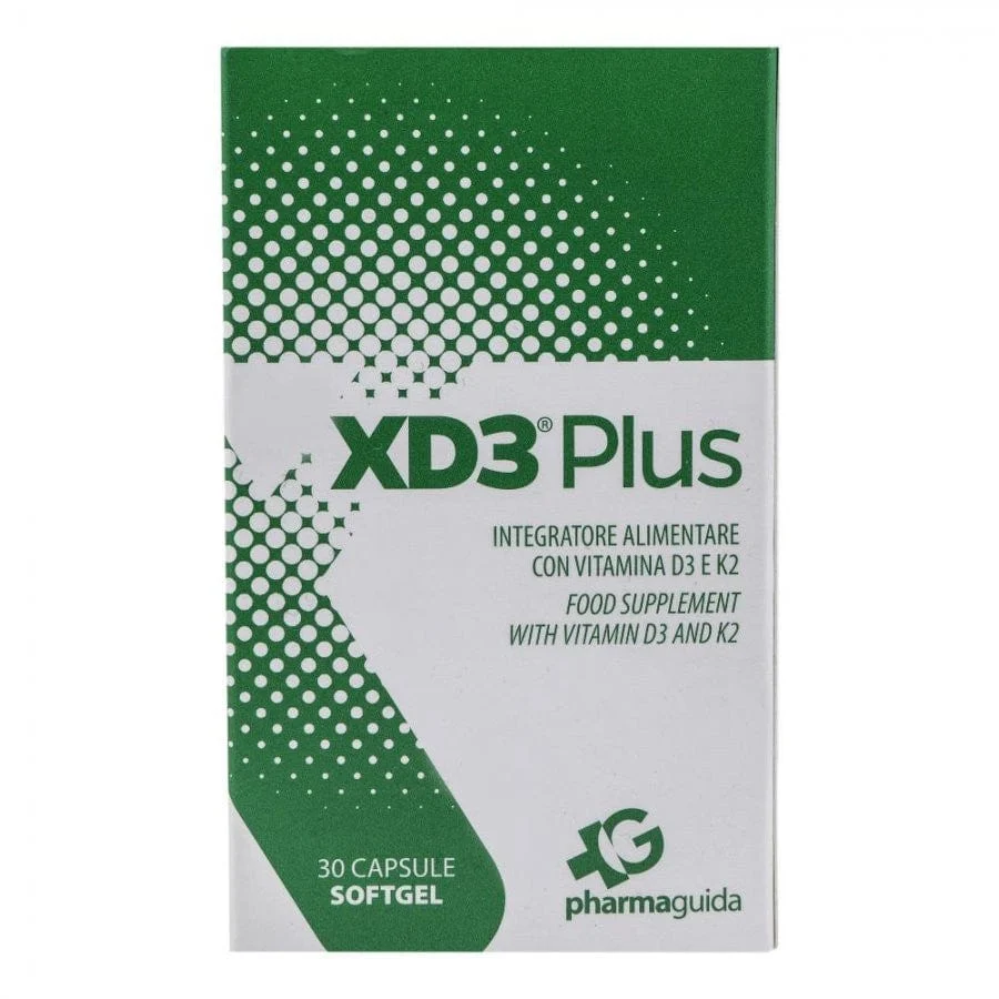 PHARMAGUIDA Xd3 Plus 30 Capsule Integratore Vitamina D3 e K2 per Ossa e Muscoli