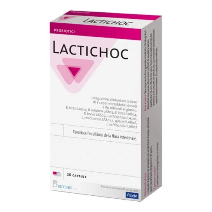 BIOCURE Lactichoc 20 Capsule Integratore Fermenti Lattici 80 Miliardi Ufc