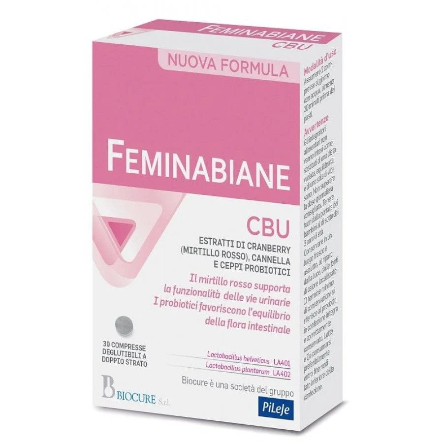 BIOCURE Feminabiane CBU 30 Compresse Integratore per Vie Urinarie con Probiotici