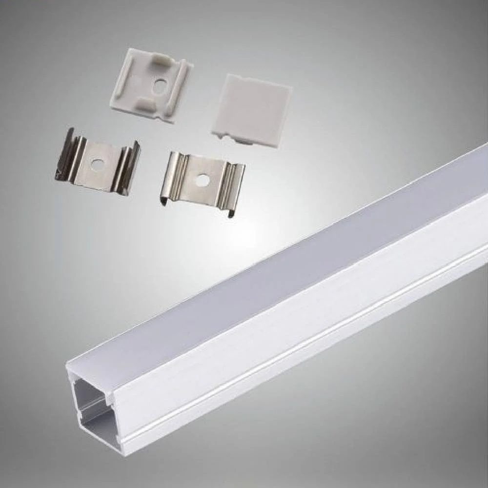 PROFILO IN ALLUMINIO BARRA DA 2MT CON COPERTURA OPACA PER STRIP LED STRISCE AL15 - TrAdE Shop Traesio