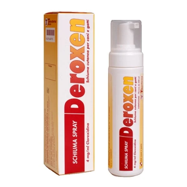 TEKNOFARMA Deroxen 4 mg/ml Schiuma Cutanea Per Cani e Gatti Spray 200 ml