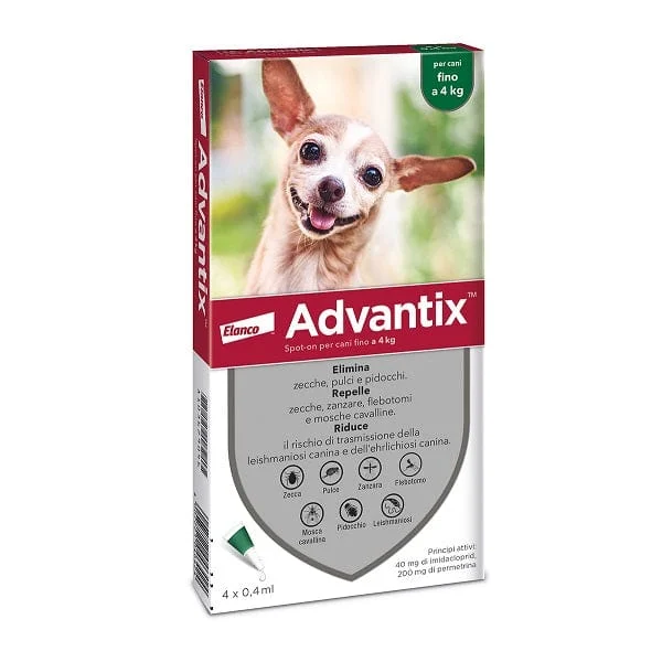 ADVANTIX Spot On Cani 4 kg 4 Pipette 0,4 ml