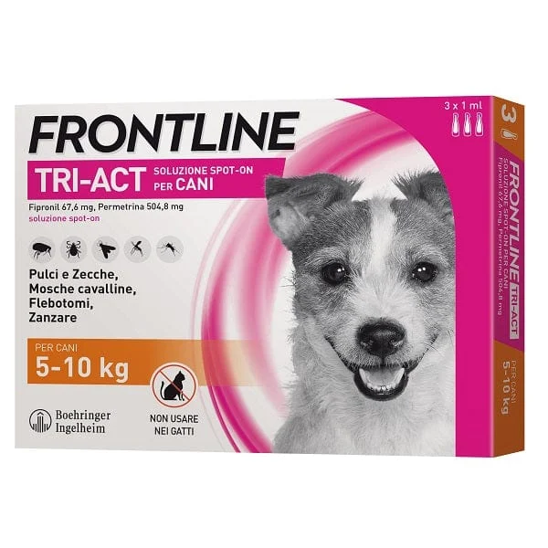FRONTLINE Tri-Act Spot On Cani 5-10 kg 1 ml 3 Pipette