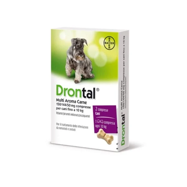 DRONTAL Multi Aroma Carne 2 Compresse Per Cani Fino a 10 kg