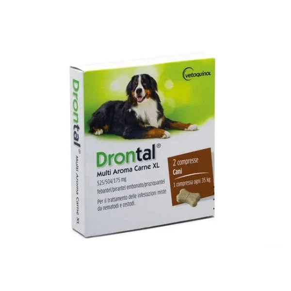 DRONTAL Multi Aroma Carne XL 2 Compresse Per Cani Taglia XL