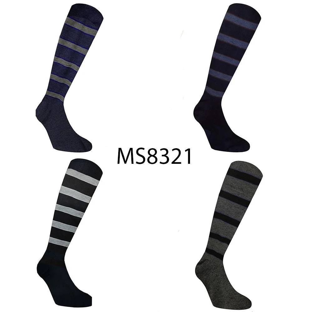12 PAIA CALZINI DA UOMO LUNGHI COTONE CALDO A RIGHE VARI COLORI MS8321 - TrAdE Shop Traesio
