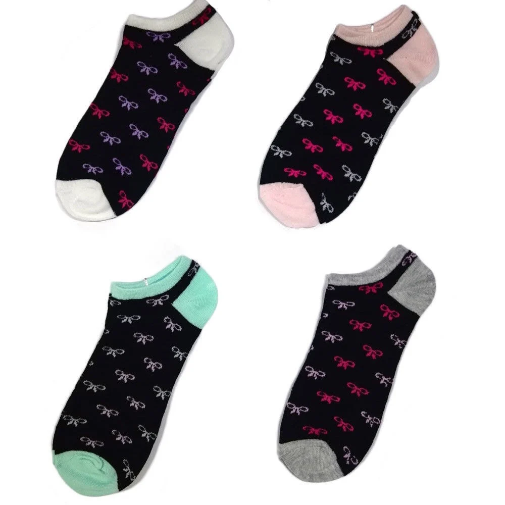 12 PAIA DI CALZINI A COLLO BASSO DA DONNA FANTASMINI IN COTONE FIOCCHETTI 35-40
