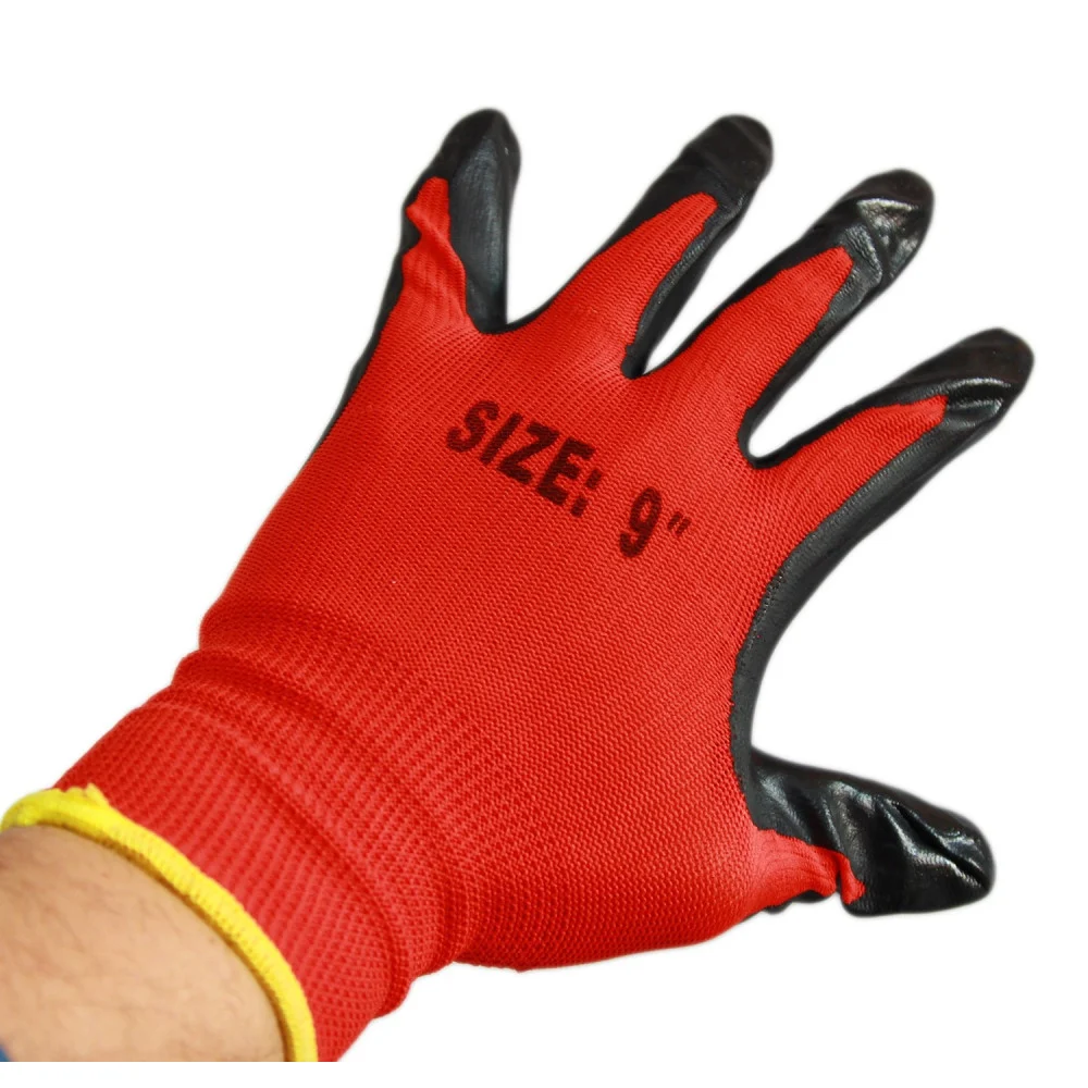 12 PAIA DI GUANTI DA LAVORO SPALMATI NYLON NITRILE DISPONIBILI IN 9''10''11'' - TrAdE Shop Traesio