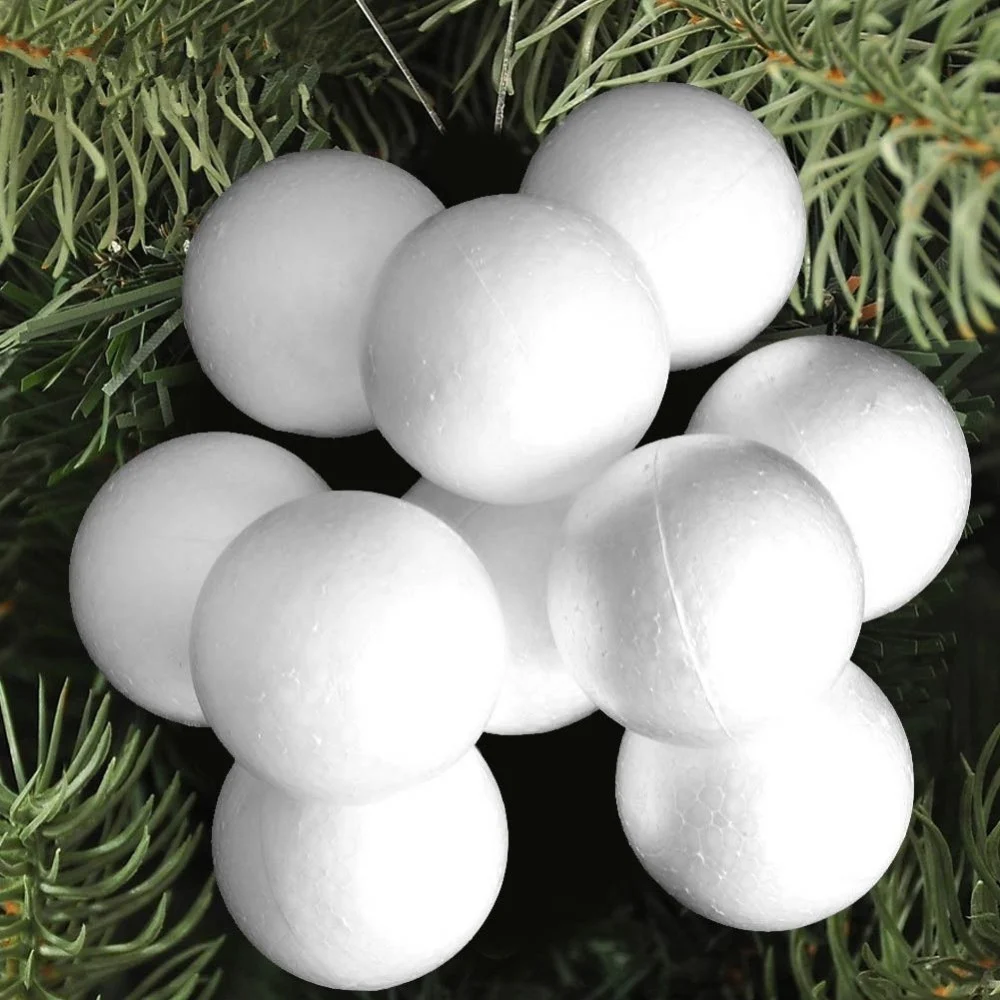 12 PALLINE DI POLISTIROLO CONFEZIONE PALLA NATALIZIA 10CM DECORAZIONI NATALIZIE - TrAdE Shop Traesio