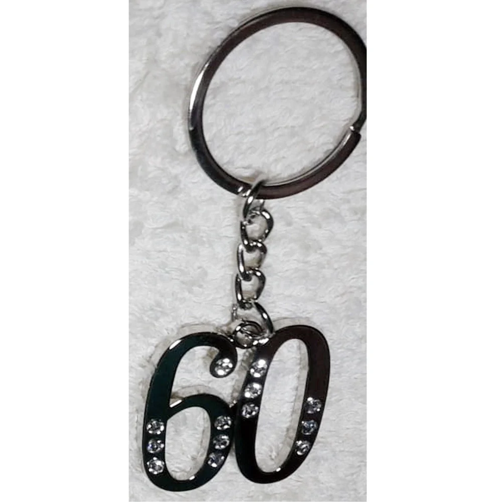 12 PORTACHIAVI PORTA CHIAVE CON NUMERO 60 BOMBONIERE CONFETTI PER COMPLEANNO - TrAdE Shop Traesio