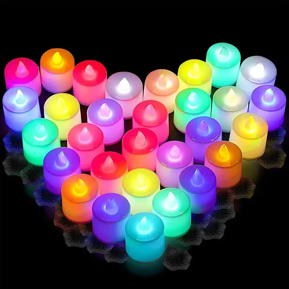 12pz CANDELA CANDELE A LED RGB LAMPADA CAMBIA LUCE MULTICOLORE batteria inclusa - TrAdE Shop Traesio