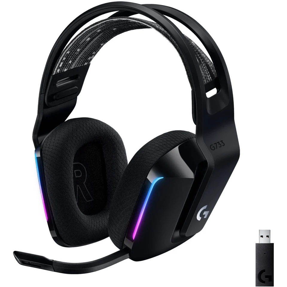Logitech G733 Black Cuffie USB, Nero - Auricolari e cuffie