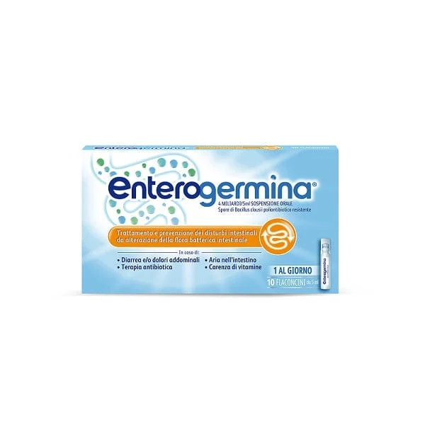 ENTEROGERMINA 4 Miliardi 10 fiale Fermenti Lattici Probiotici per Disturbi Intestinali