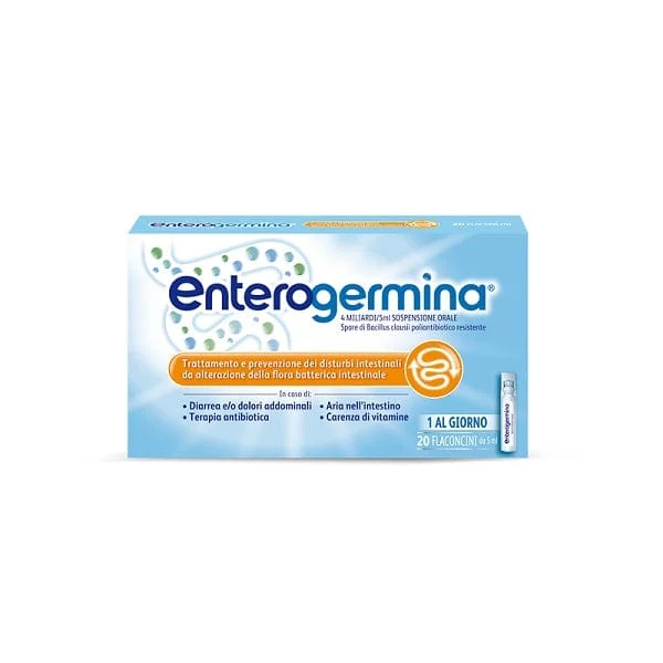 ENTEROGERMINA 4 Miliardi 20 fiale Fermenti Lattici Probiotici per Disturbi Intestinali
