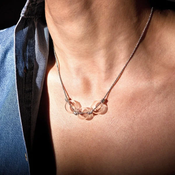Lullaby, girocollo in argento con sfere di vetro - Blueside Emotional Design