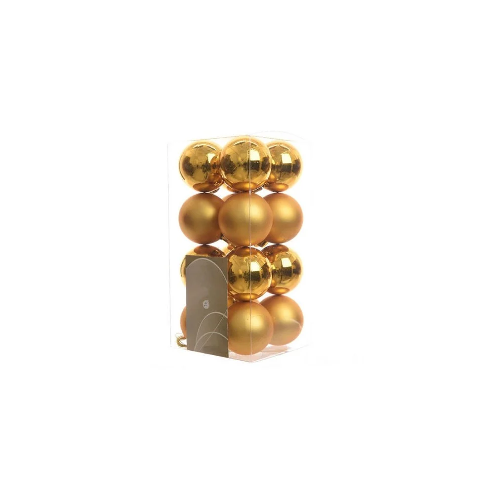 16 PALLINE DECORATIVE PER ADDOBBI ALBERO DI NATALE GLITTERATE E LUCIDE COLORE - TrAdE Shop Traesio