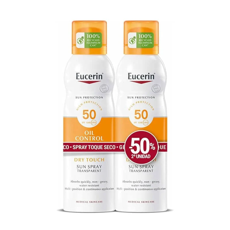 Eucerin Sun Spray Transparente Tocco Secco SPF50 Duplo 2 Unità 200 ml