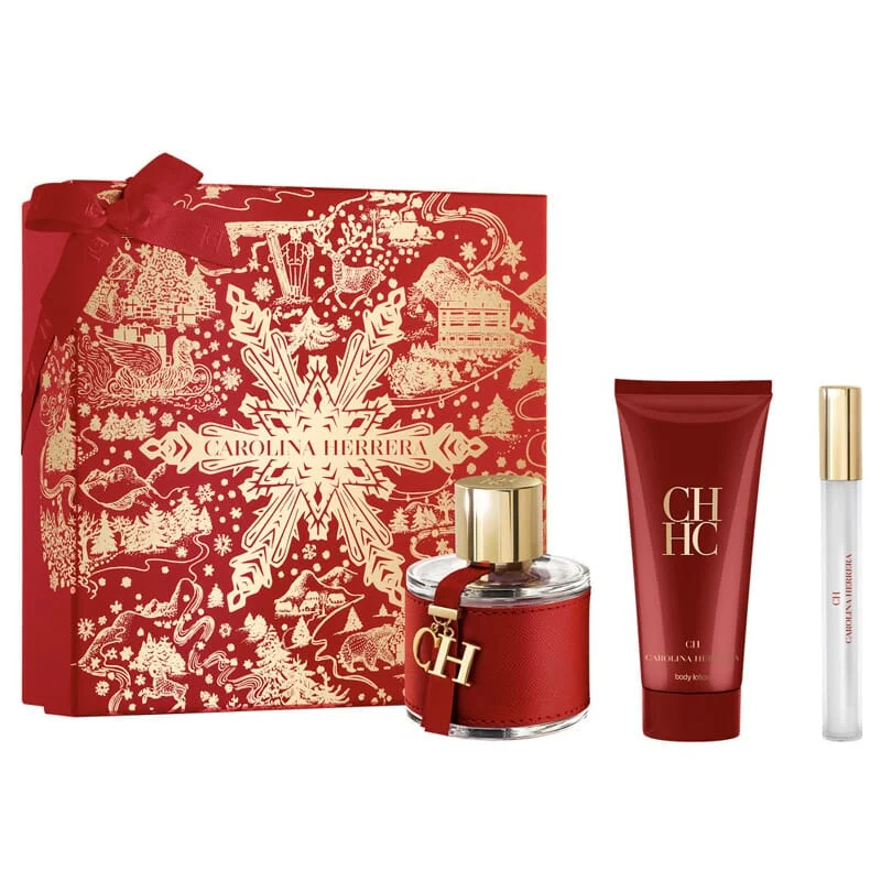 CH EDT 100 ml + EDT Mini 10 ml + Body Lotion 100 ml Lotto - Carolina Herrera