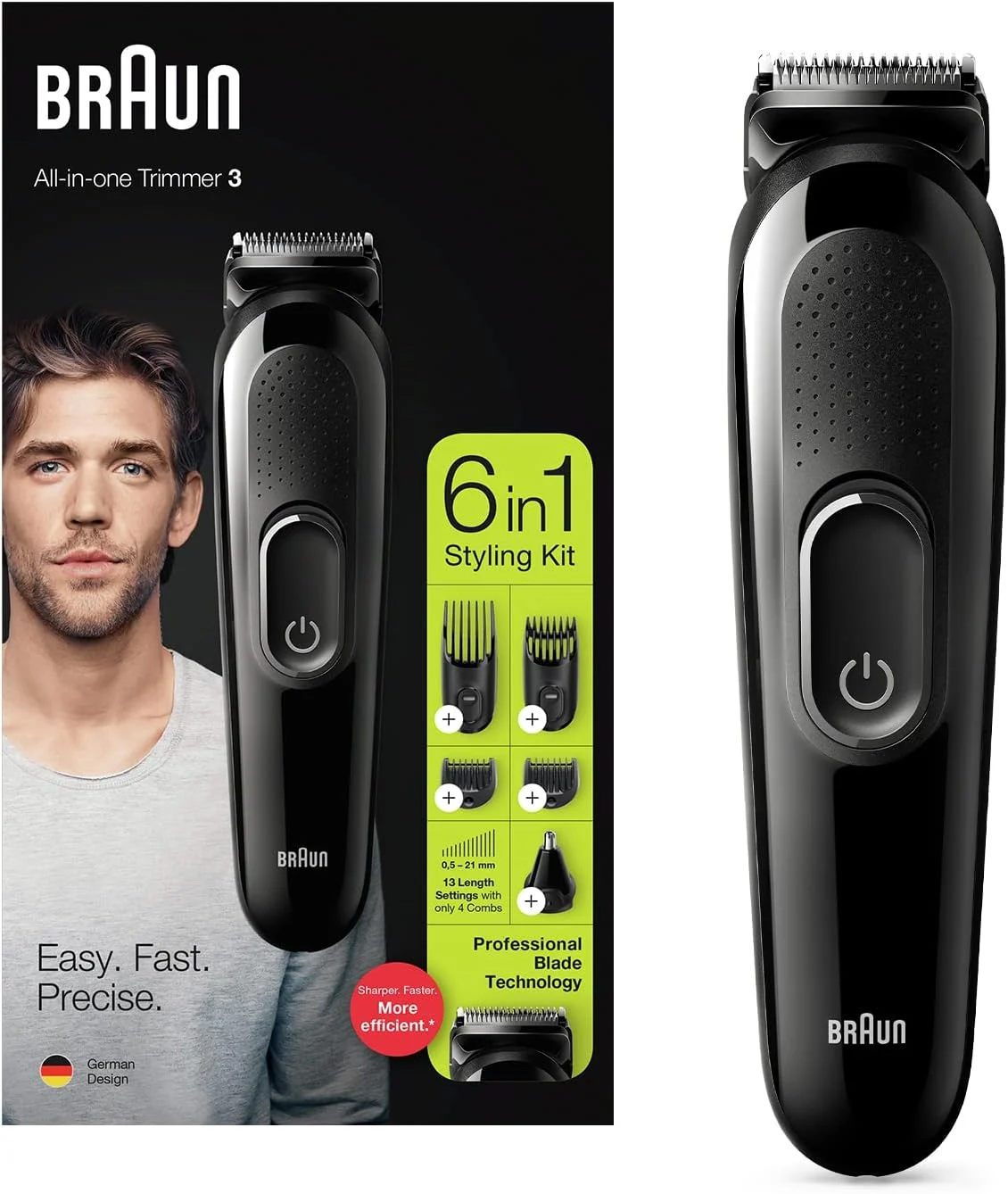 Braun MGK3220 Multigroomer 6 in 1 - Tagliacapelli e regolabarba