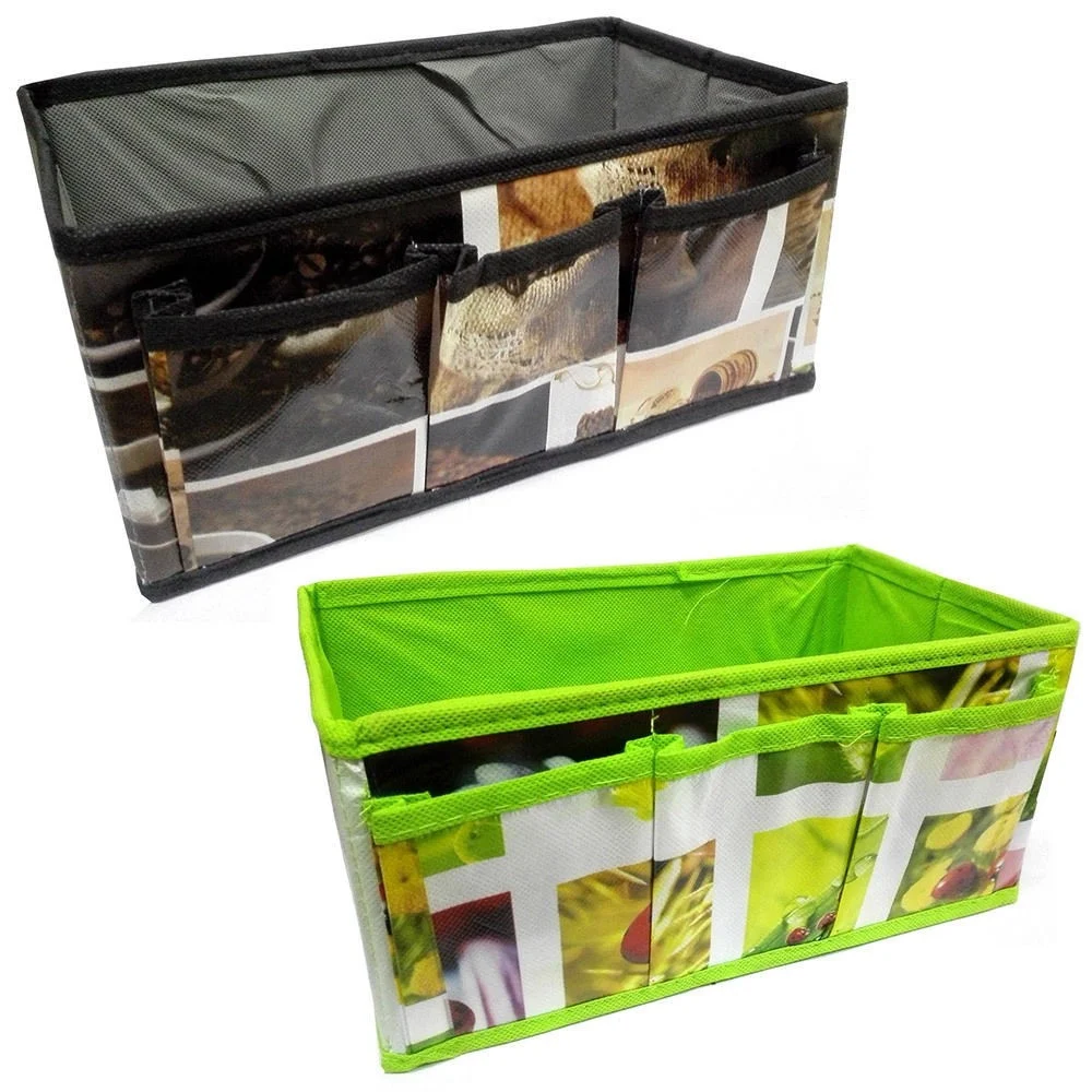 2 BOX CONTENITORI RICHIUDIBILI PORTATUTTO PORTA OGGETTI MONILI IN TNT 4308 - TrAdE Shop Traesio
