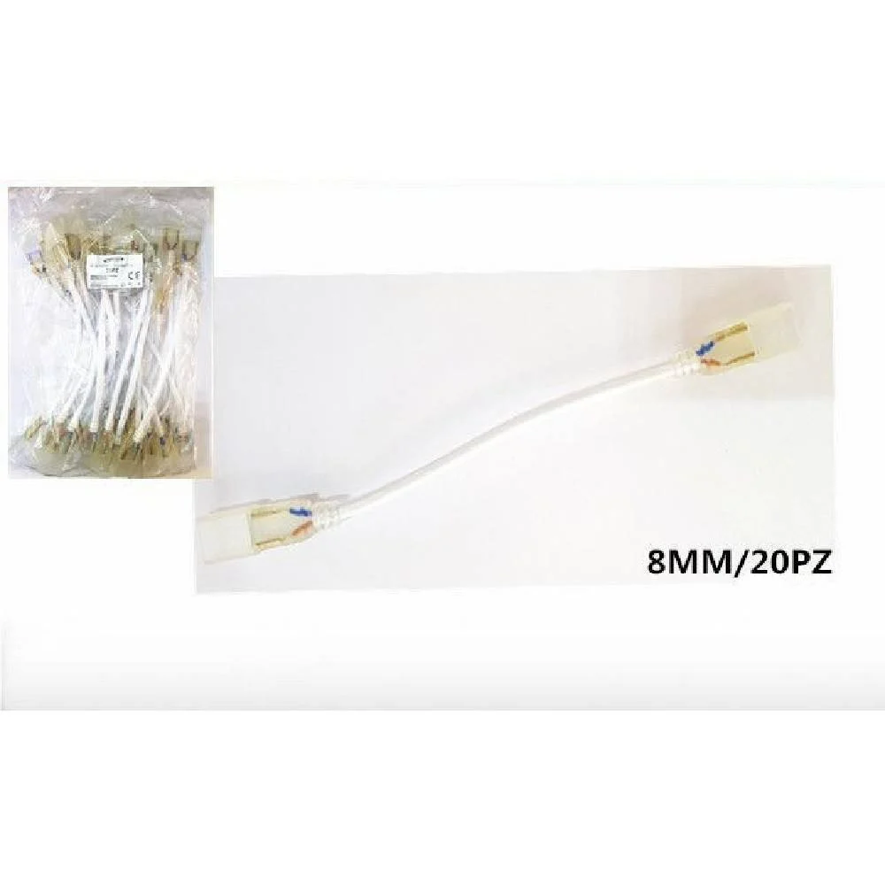 20 PEZZI CONNETTORE FLESSIBILE PER STRISCE LED DA 8 MM 220V STRIP LED 220L-8MM