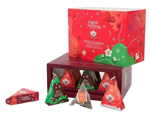 ENGLISH TEA SHOP Xmas Supergoodness Box 12 Piramidi Singole In 3 Sapori Bio