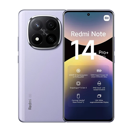 Xiaomi Redmi Note 14 Pro+ 5G Dual Sim 8GB RAM 256GB – Lavender Purple - Cellulari e smartphone