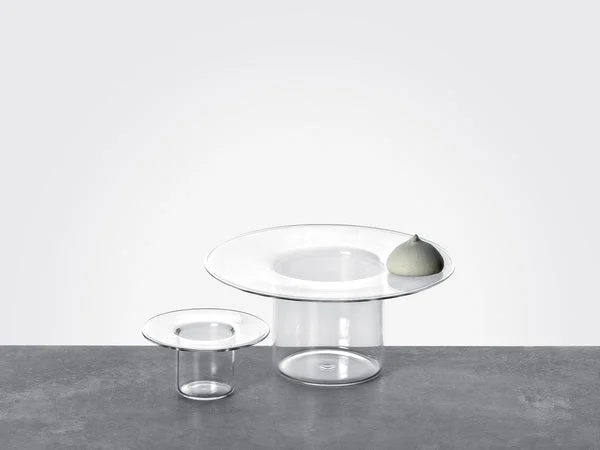 Chaplin, piatto fondo in vetro - Blueside Design Shop