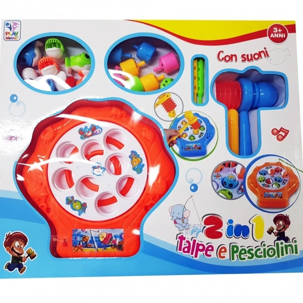 2IN1 COLPISCI TALPA PESCA PAZZA 8 PESCI GIOCO TAVOLO BAMBINI EFFETTI SONORI GARA - TrAdE Shop Traesio