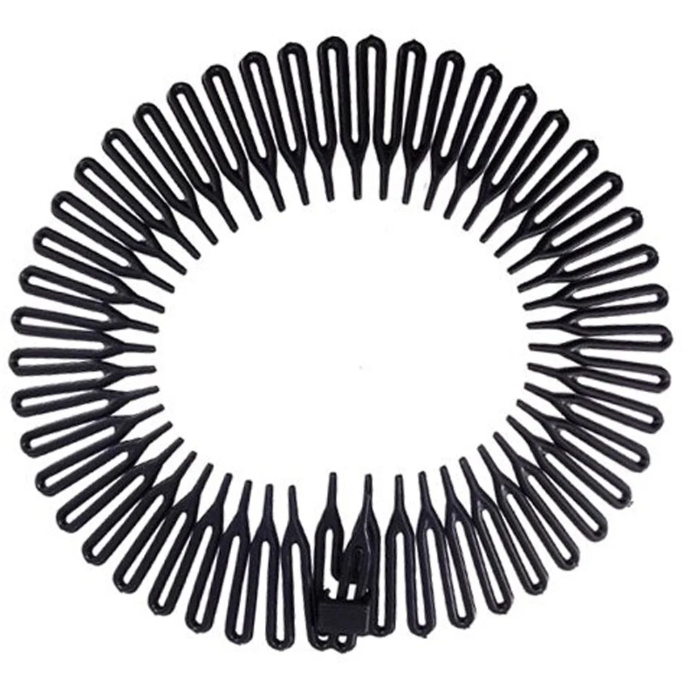 3 CERCHIETTO FRONTINO RAGGIERA NERO 10CM FERMA CAPELLI IN PLASTICA ACCONCIATURA - TrAdE Shop Traesio