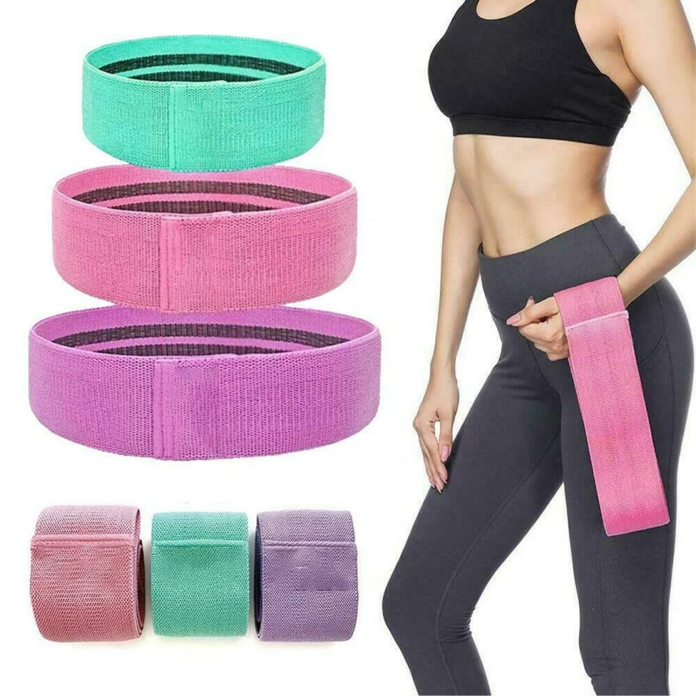 3 FASCE ELASTICHE IN STOFFA PER ESERCIZI FISICI JOGA GINNASTICA PALESTRA 25x5 CM - TrAdE Shop Traesio
