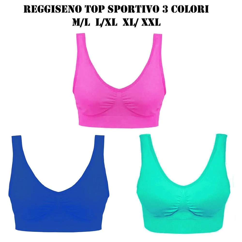 3 PZ REGGISENO REGGI SENO BRA SPORTIVO 3 COLORI SPORT INTIMO DONNA REGGISENI TG. - TrAdE Shop Traesio