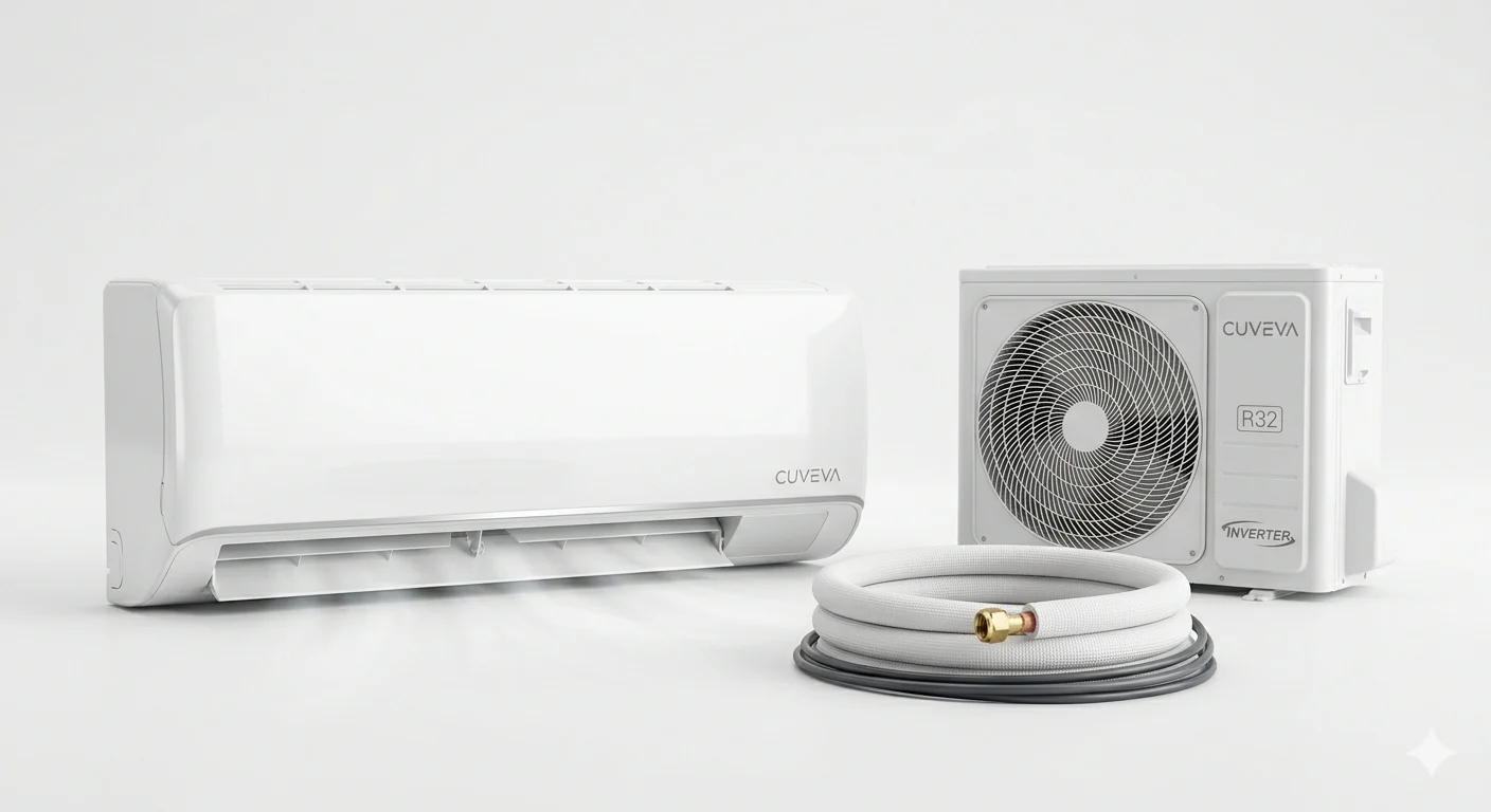 Clima CUVEVA CU12AIRE32 12000BTU A++/A+ R32. Bianco, Silent 22dB. Prof. 20,1cm. - Condizionatori split ductless