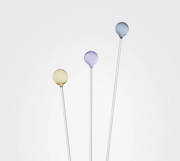 Craspedie, set di tre fiori in vetro - Blueside Design Shop