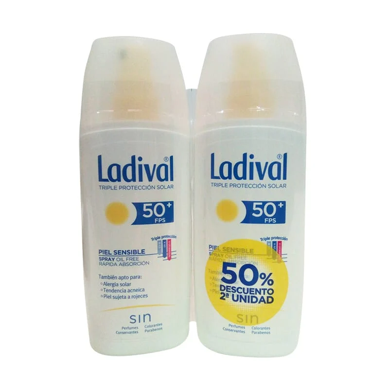 Spray Protettore Pelli Sensibili Rapido Assorbimento SPF50+ 2ª Unitâ 50% Sconto 150 ml 2 Unità - Ladival