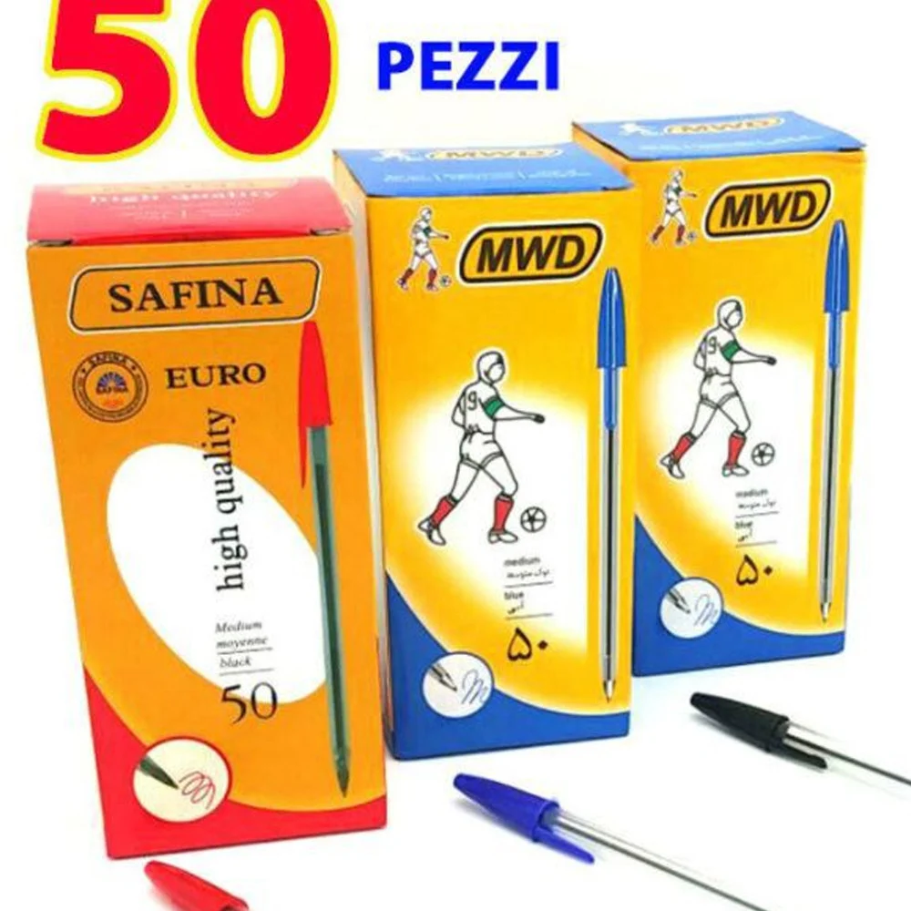 50 PENNE A SFERA CRISTAL PUNTA MEDIA 1MM CANCELLERIA SCUOLA E UFFICIO MOD. BIC - TrAdE Shop Traesio
