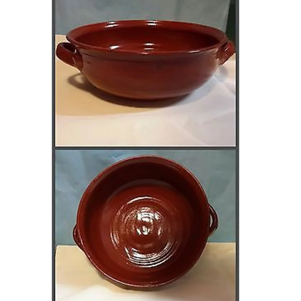 6 TEGAMINI 15 CM CON MANICI TEGAME TEGAMI PENTOLAME CERAMICA TERRACOTTA CUCINA - TrAdE Shop Traesio
