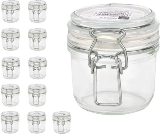 KIT 12 PZ BORMIOLI FIDO VASO IN VETRO CON TAPPO ERMETICO 200 CC - BORMIOLI ROCCO
