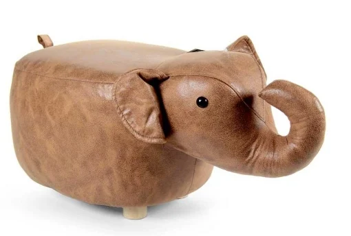 SGABELLO A FORMA DI ELEFANTE IN SIMILPELLE 62X32 XH30 CM COLORE GIALLO - MAURY'S