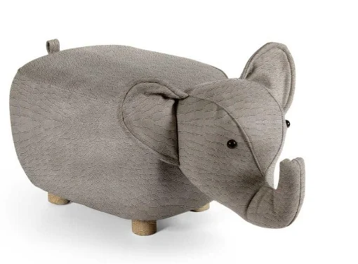 SGABELLO A FORMA DI ELEFANTE IN SIMILPELLE 62X32 XH30 CM COLORE CROCODILE - MAURY'S